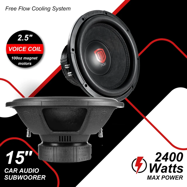 Alt view image 2 of 5 - PRORECK 715 15" 2400w Max power/800W RMS,15 Inch Car Subwoofer Dual Voice Coil,High-Power Audio,Deep Bass(1 Pair) (15" Dual 4ohm)