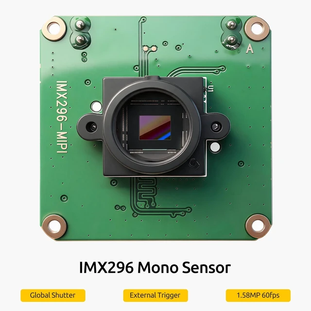 Alt view image 3 of 5 - innomaker GS (Global Shutter) Camera Module for Raspberry Pi All Series with IMX296 Mono Sensor (1456x1088) 60fps, External Trigger Support - Supports Rpi-Cam/Libcamera & External Trigger