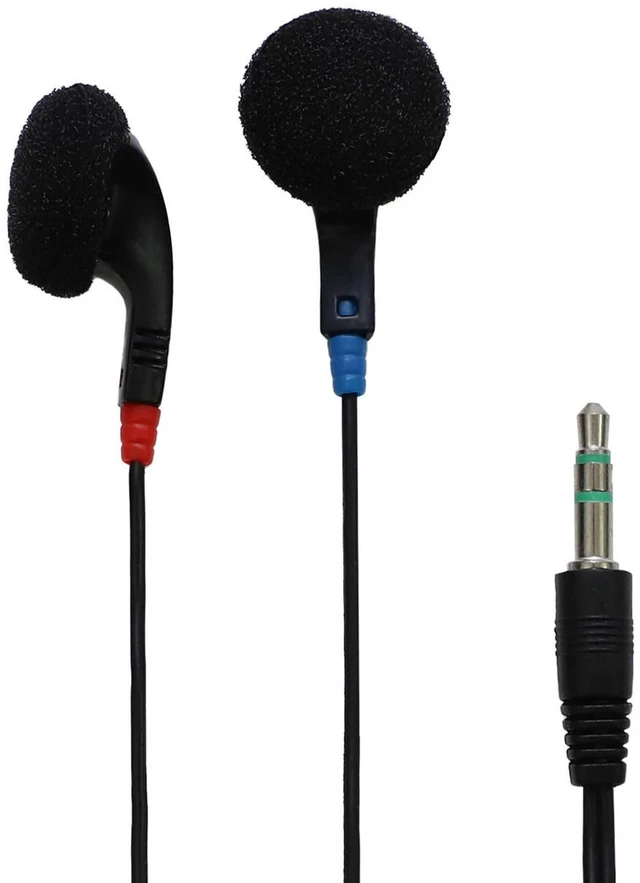 Main image of Avid Products JS-75 Earbuds/Earphones ^^ Stereo Black Disposable Earbuds with 3.5mm Plug (25 Pack)
