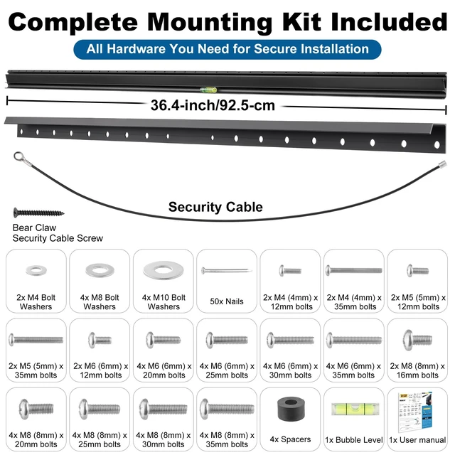 Alt view image 5 of 5 - AENTGIU Studless TV Wall Mount, Alloy Steel, Hold 200 Lbs,43 to 120Inch TVs