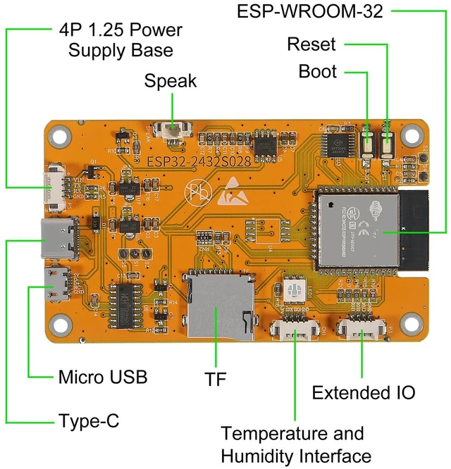 Alt view image 3 of 5 - ESP32 Touchscreen 2.8inch TFT LCD Display ILI9341 Resistive Touch Module ESP32-2432S028R Bluetooth WiFi Dual Core Development Board 240 * 320 for Arduino (2pcs)