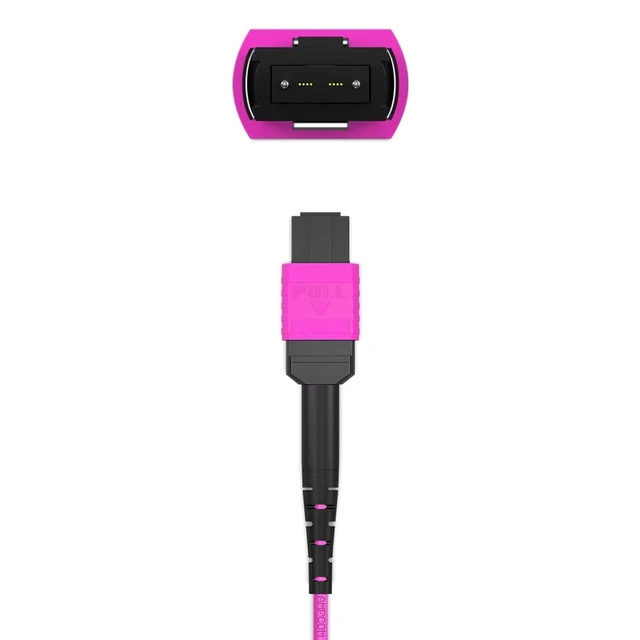 Alt view image 5 of 5 - AMPCOM MPO to MPO Trunk Cable 50/125m Multimode OM4 (12 Fiber, MPO to MPO Female, Type B, LSZH/Riser, UPC, Magenta) 30m (98.4ft)