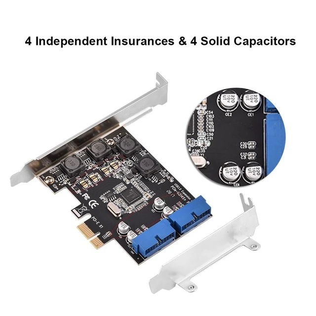 Alt view image 4 of 5 - PCIe to USB 3.0 Header Card, 2 Internal 19 Pin Ports