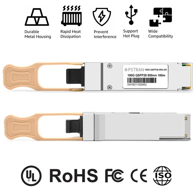 Alt view image 3 of 5 - OPSTRAN 100GBASE-SR4 QSFP28 Optical Transceiver Module Compatible with Arista QSFP-100G-SR4 100G QSFP28 SR4 850nm 100m DDM MPO-12/UPC MMF