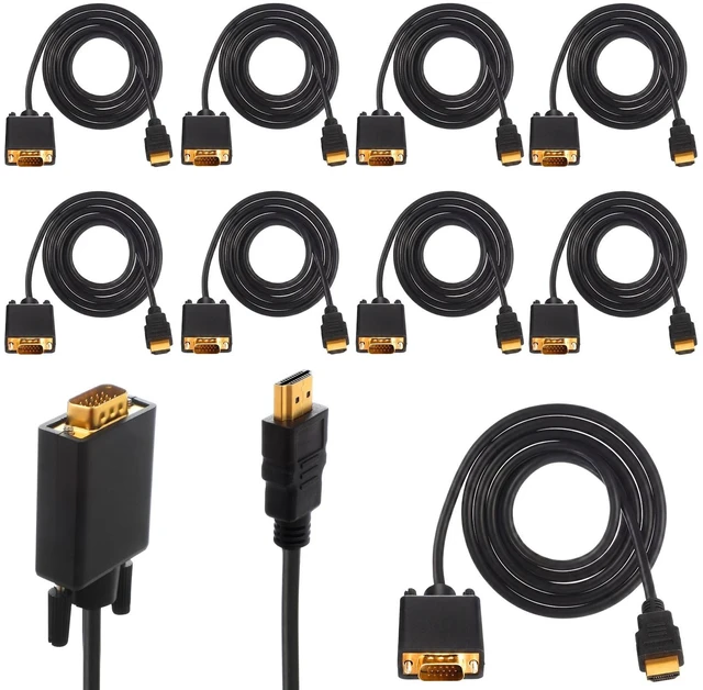 Main image of Saysurey 10 Pack Adapter Compatible with HDMI to VGA Cable 10 Feet