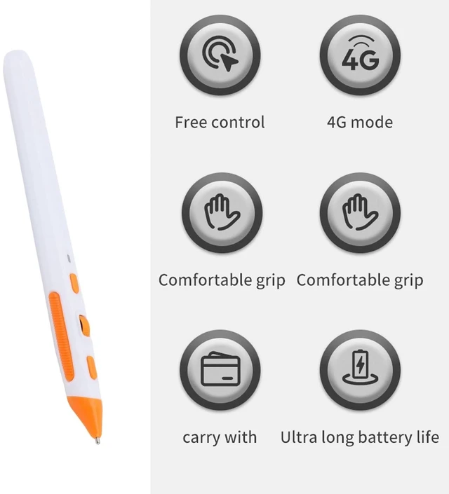 Alt view image 3 of 5 - Tangxi Pocket Ergonomic Pen Mouse with 2.4G Wireless & Bluetooth, DPI 800/1200/1600 Adjustable, Page Turning for PC Laptop Notebook Computer (White)