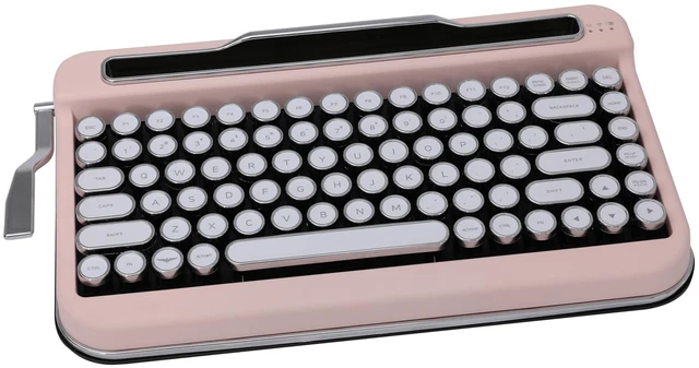 Main image of Penna ELRETRON Bluetooth Keyboard with White Chrome Keycap(US Language, F 1.1V) (Baby Pink, Cherry MX Brown)