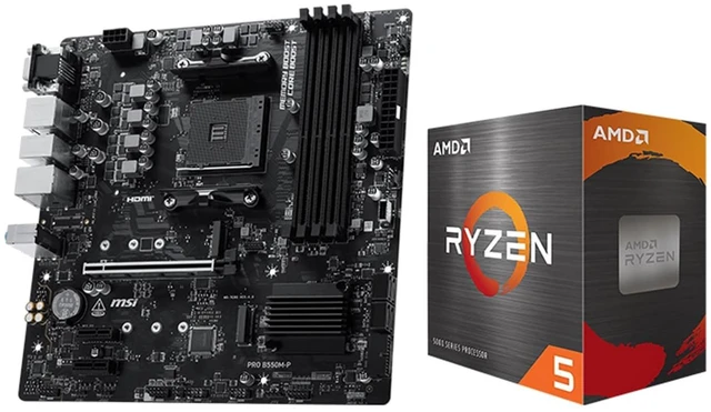 Main image of MICRO CENTER AMD 5500 Processor with MSI PRO B550M-P Motherboard