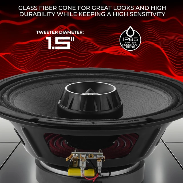 Alt view image 3 of 5 - DS18 PRO-ZT10 10" Coaxial Midrange Loudspeaker with Built-in Bullet Tweeter 300W RMS, 600W Max, 4-Ohm, Water-Resistant Paper Cone, Powerful Car, Motorcycle & Powersports Audio Speaker