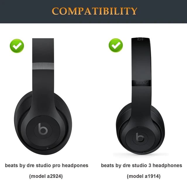 Alt view image 2 of 5 - Beat Studio Pro Headband and Hinge Same as the OEM Arch Band + Hinges Repair Kit Parts Replacement for Beats by Dre Studio Pro (A2924) and Studio 3 (A1914) Headphones (Black)