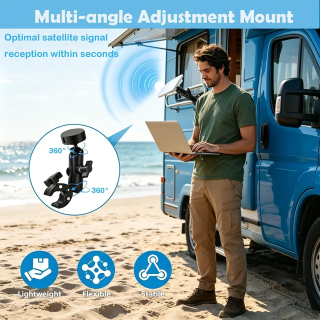 Alt view image 4 of 5 - Mount for Starlink Mini 2026/2025 & 2024, Clamp Mount for Starlink Mini RV