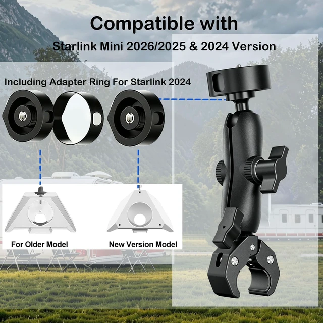 Alt view image 2 of 5 - Mount for Starlink Mini 2026/2025 & 2024, Clamp Mount for Starlink Mini RV