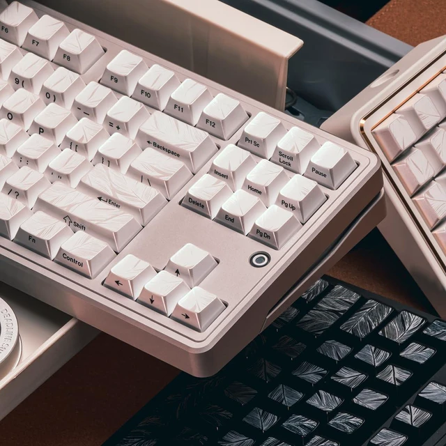 Alt view image 2 of 5 - 119 Key PBT Dye Sub Cherry Profile Feather Keycaps - Side Print Keycaps Set