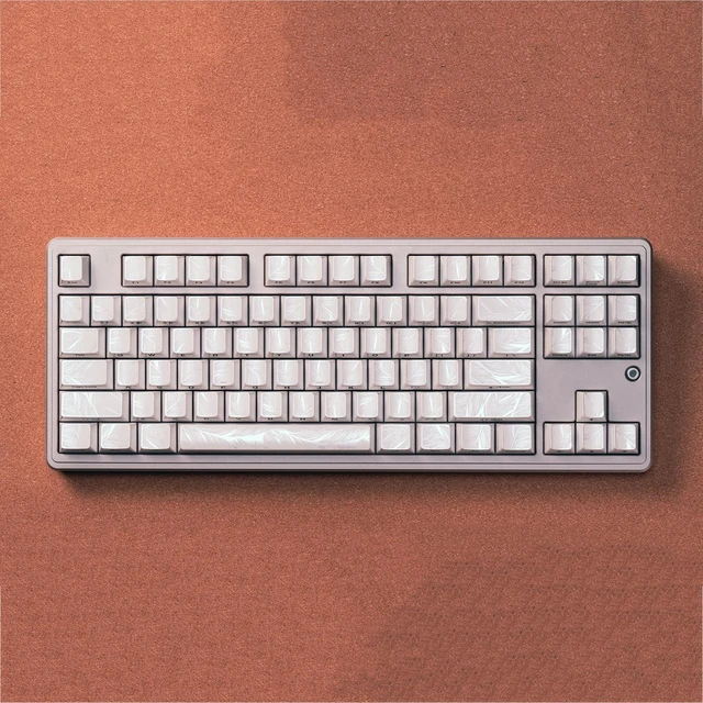 Alt view image 4 of 5 - 119 Key PBT Dye Sub Cherry Profile Feather Keycaps - Side Print Keycaps Set