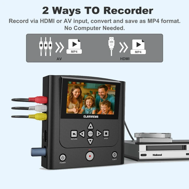 Alt view image 2 of 5 - VHS to DVD Recorder, DVD Recorder withHDMI & AV Input, Record from VCR, Hi8and Camcorder to DVD, USB, SD or HDDNo PC Needed