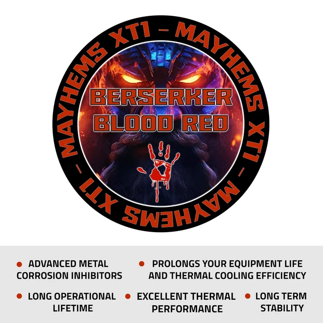Alt view image 5 of 5 - Mayhems - XT1 Premixed PC Coolant - Computer Water Cooling Fluid - Liquid Cooling, Thermal Performance Series, 1 Litre, Berserker Blood Red