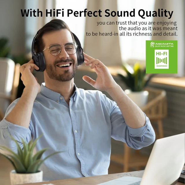 Alt view image 2 of 5 - Hybrid Active Noise Cancelling Headphones, Wireless Over Ear Bluetooth
