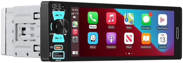 Main image of Single Din Car Radio Stereo with Wireless Apple CarPlay/Android Auto