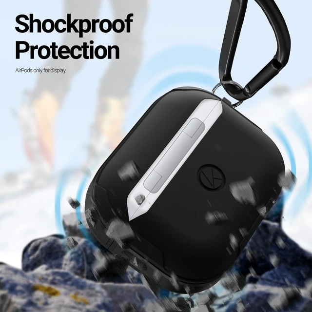 Alt view image 3 of 5 - KZDOO Crashguard for AirPods Pro 3 Case, Metal Protective Cover, Black
