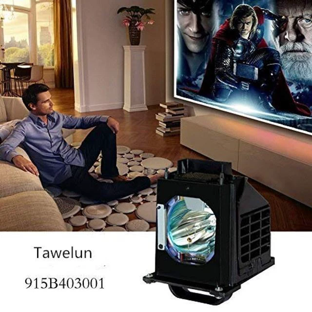 Alt view image 3 of 4 - Tawelun 915B403001 Mitsubishi Replacement Lamp with Housing for WD-60735, WD-60737, WD-65737, WD-73737, WD-82837, WD-73735, WD-82737, WD-65736