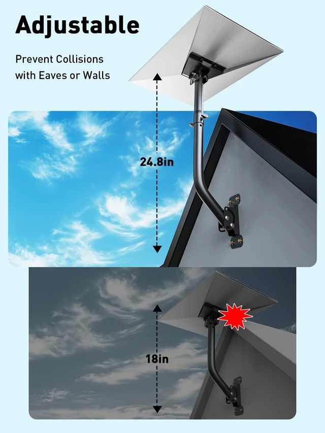 Alt view image 3 of 5 - Starlink Gen 3 Mount 360 Adjustable V3 Starlink Wall Mount Starlink Gen3 Pole Mounting Kit with Starlink Gen 3 Pipe Adapter for Gen3 Starlink Internet Kit Satellite