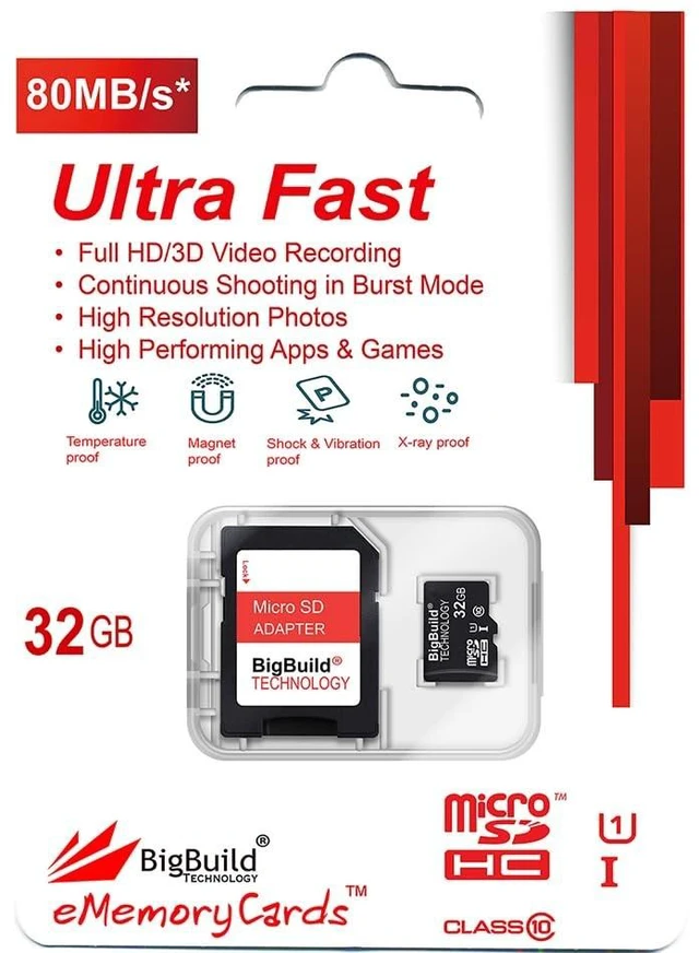 Alt view image 2 of 5 - BigBuild Technology 32GB Ultra Fast 80MB/s microSDHC Memory Card for Samsung Galaxy A11, A12, A13, A20s, A23, A33 Mobile