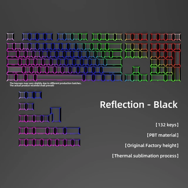 Alt view image 2 of 5 - Owpkeenthy PBT Five Sides Printed Cherry Profile Translucent Keycaps