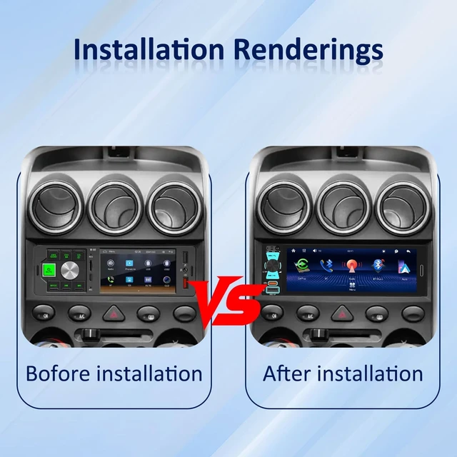 Alt view image 2 of 5 - Single Din Car Radio Stereo with Wireless Apple CarPlay/Android Auto