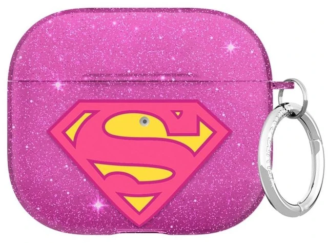 Main image of Velvet Caviar Compatible with AirPods 3rd Generation Case with Keychain - Cute Protective Hard AirPod 3 Cases for Women - Supergirl Purple Stardust Glitter
