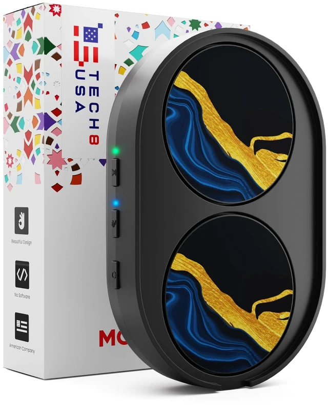 Main image of TECH8 USA Dual Disc Mouse Mover Device, Undetectable Mouse Jiggler for Laptops, PC, No Software, Random Movement, Patented, Designed, Engineered, Packaged in USA - IndiGold