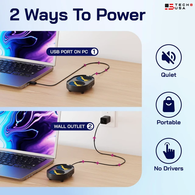 Alt view image 2 of 5 - TECH8 USA Dual Disc Mouse Mover Device, Undetectable Mouse Jiggler for Laptops, PC, No Software, Random Movement, Patented, Designed, Engineered, Packaged in USA - IndiGold
