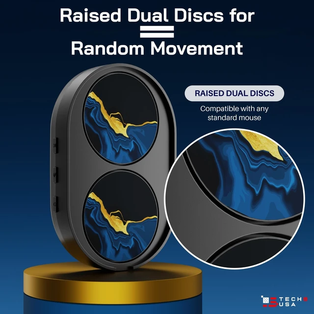 Alt view image 5 of 5 - TECH8 USA Dual Disc Mouse Mover Device, Undetectable Mouse Jiggler for Laptops, PC, No Software, Random Movement, Patented, Designed, Engineered, Packaged in USA - IndiGold