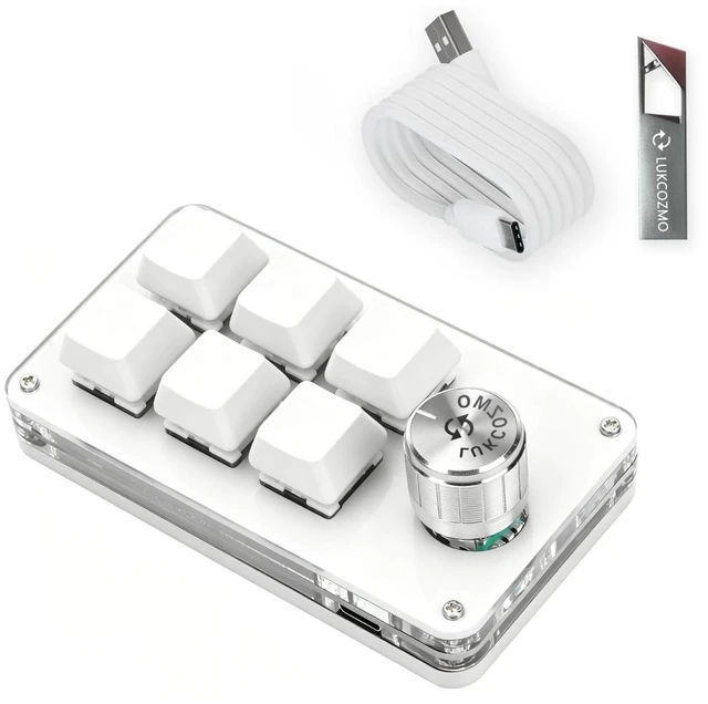 Main image of LUKCOZMO 6-Key Mini Macro Pad BT/Type-C Knob OSU Gaming Keyboard