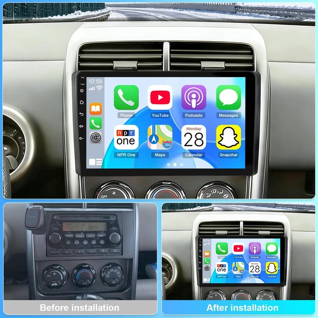 Alt view image 2 of 5 - 10.1" Car Stereo for Honda Element 2008 Radio w/Carplay Android Auto GPS
