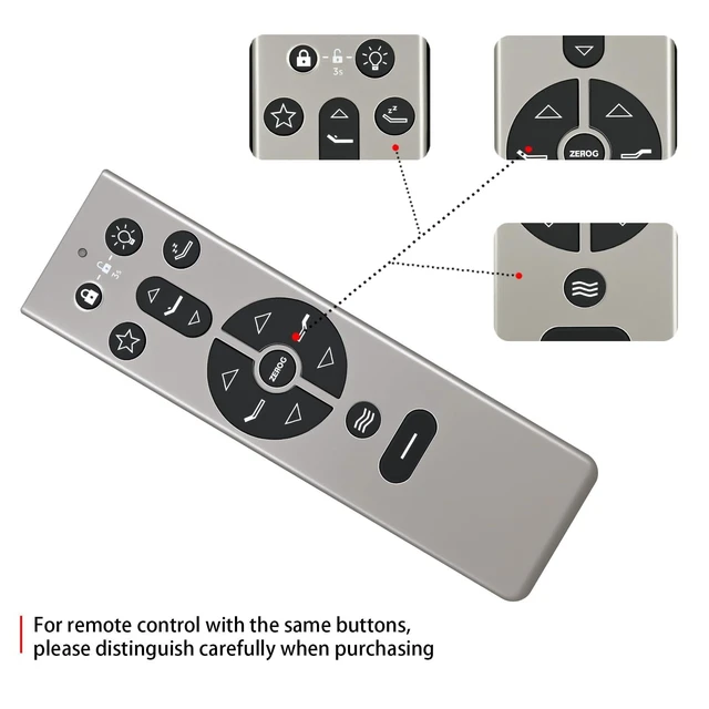 Alt view image 3 of 4 - RF396B Remote for Tempur Pedic/Tempur Ergo Adjustable Bed