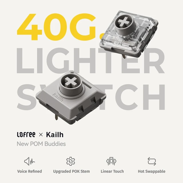 Alt view image 4 of 5 - LOFREE Specter Low-Profile POM Linear Switches for Lofree Hot-swappable Mechanical Keyboard, Flow and Flow Lite Series, 106pcs