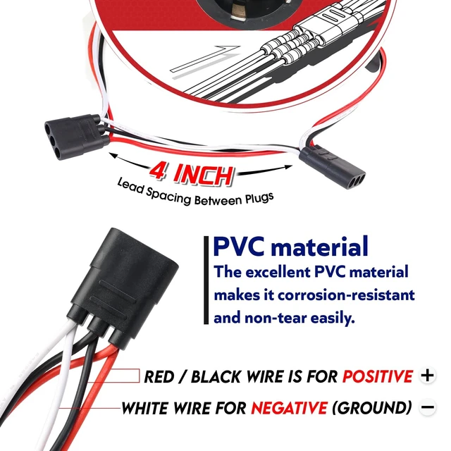 Alt view image 3 of 5 - Ledvillage 100 Counts of 3 Prong Female Bullet Plug Wiring Harness Continuous Wire Harness Roll (4" Lead Spacing Between Plugs) 3 Prong Socket Plug