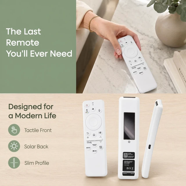 Alt view image 5 of 5 - BN59-01482A TV Remote for Samsung Frame TV with Solar Charging Smart Voice Control & 360 IR for Samsung Smart TV, Neo QLED No Pairing Needed, Replace BN59-01482G, BN59-01482K, BN59-01482