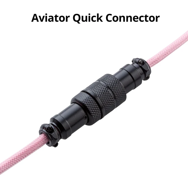 Alt view image 3 of 5 - GUNMJO Pro Custom Coiled USB C Cable for Gaming Keyboard, Double-Sleeved Mechanical Keyboard Cable with Detachable Metal Aviator, 1.5M USB-C to USB-A, Black Pink