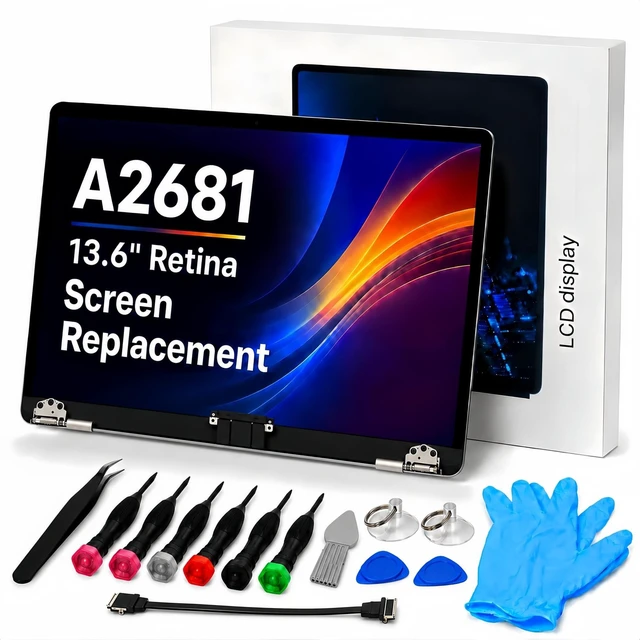Main image of Vahuqrel A2681 Screen Replacement with Sleep Sensor Cable for 13.6 Inch MacBook Air M2 2022, 2560x1664 LCD Full Assembly Display for EMC 4074 Space Grey