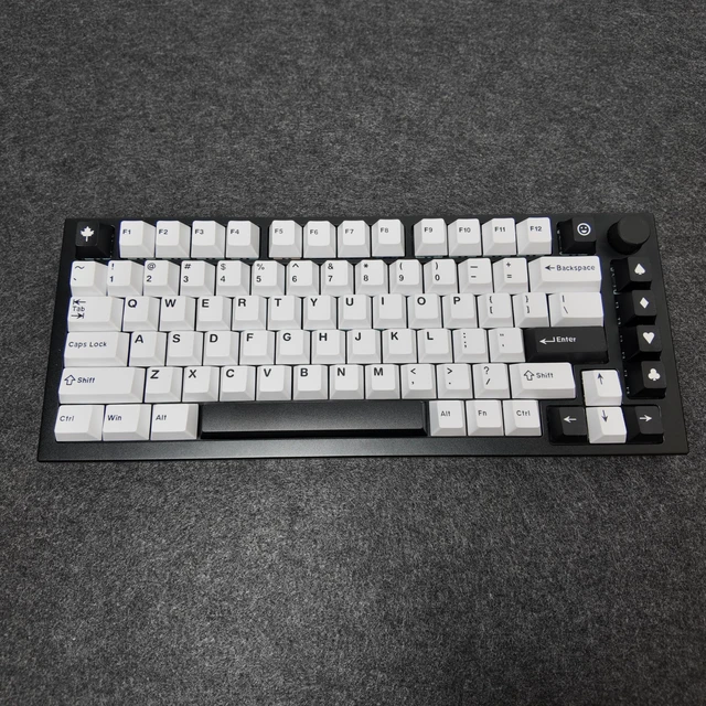 Alt view image 5 of 5 - Ussixchare White Minimalist Keycaps, 163 Keys Cherry Profile, Double Shot Keycaps Set, Custom Key caps for MX Switches Mechanical Keyboard