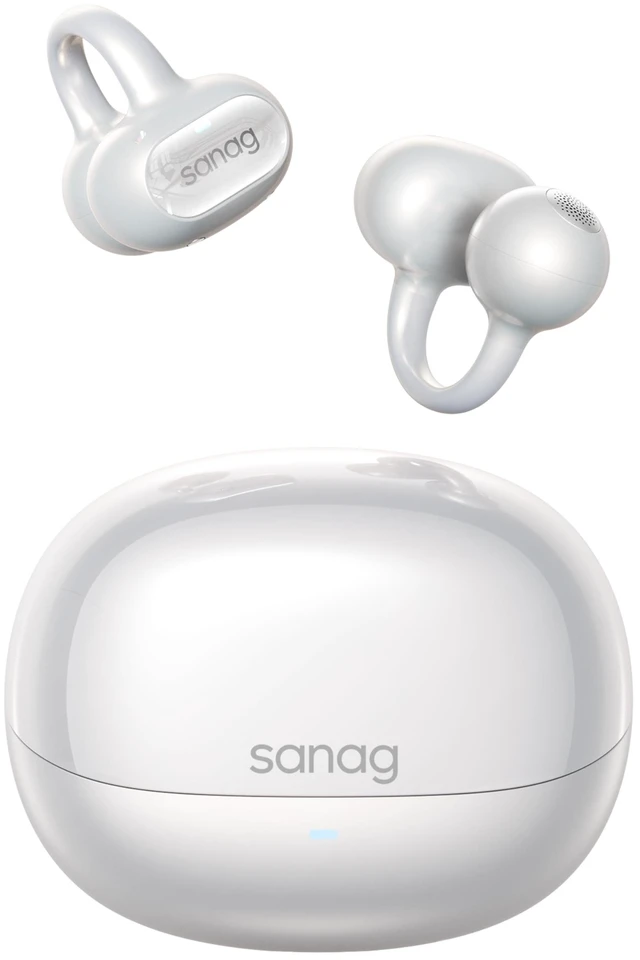 Main image of SANAGS8S Ultra Open-Ear Headphones, Clip-On Earbuds Dolby Atmos Support/AI Translation/Bluetooth 6.0, Up to 50 Hours of Playback, IP67 Waterproof, Fully Wireless, Sports, Lightweight (White