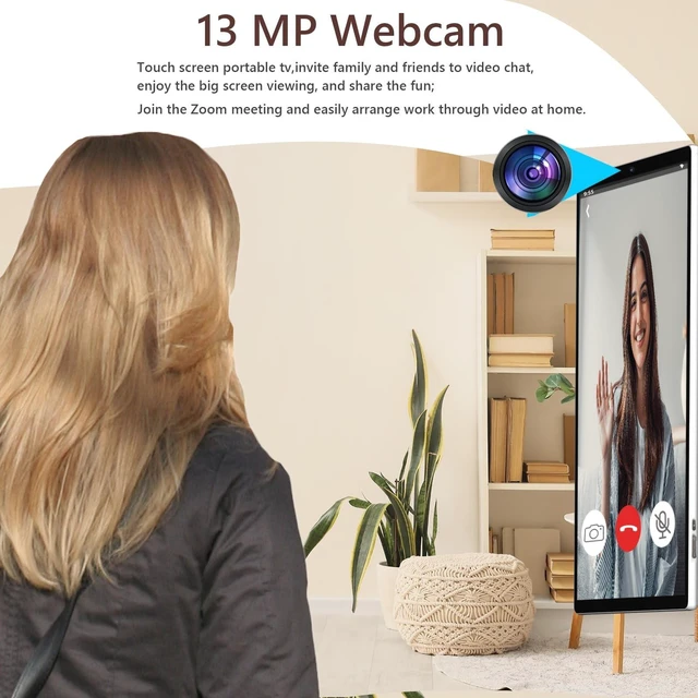 Alt view image 3 of 5 - 21.5" FHD Portable Smart TV on Wheels, Android 13 OS,6GB+128GB Storage