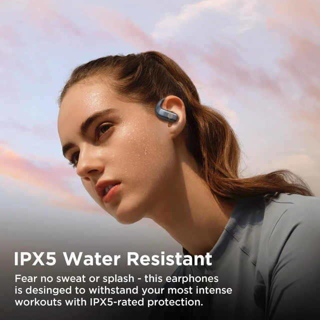 Alt view image 2 of 5 - BUGANI Open Ear Headphones, Bluetooth 5.4 Wireless Earbuds with 60H Playtime, ENC Noise Cancelling Mic for Clear Calls, IPX5 Waterproof Sports Earphones for Running Workout Cycling