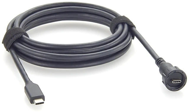 Main image of IP67 Waterproof USB 3.1 Gen 2 Type-C Male to Male Cable Threaded Lock Industrial USB-C Cable 10Gbps Data Transfer, 100W Charging, DP 4K@60Hz for Embedded PC, HMI, Machine Vision (2M/6.6FT)