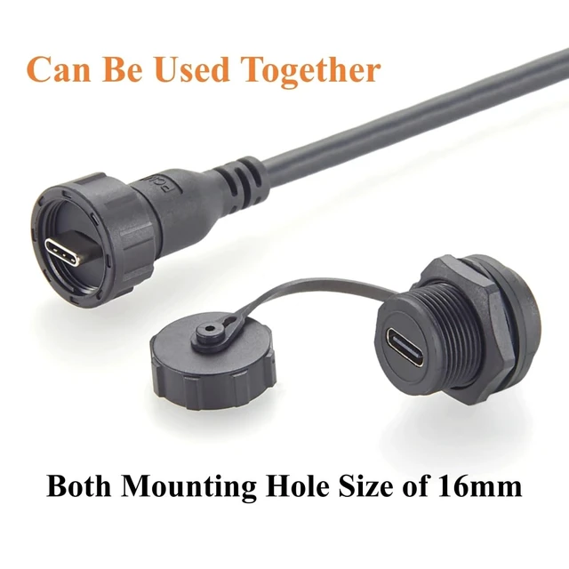 Alt view image 5 of 5 - IP67 Waterproof USB 3.1 Gen 2 Type-C Male to Male Cable Threaded Lock Industrial USB-C Cable 10Gbps Data Transfer, 100W Charging, DP 4K@60Hz for Embedded PC, HMI, Machine Vision (2M/6.6FT)