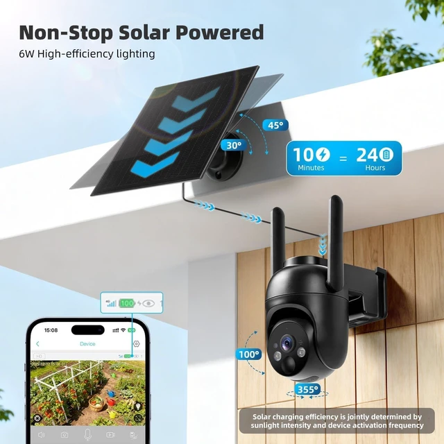 Alt view image 4 of 5 - 4G LTE Cellular Security Camera 2 Pack, Built-in SIM Card, Solar Powered