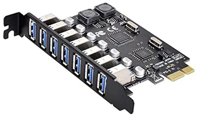 Main image of NFHK 7 Ports PCI-E to USB 3.0 HUB PCI Express Expansion Card Adapter 5Gbps for Motherboard