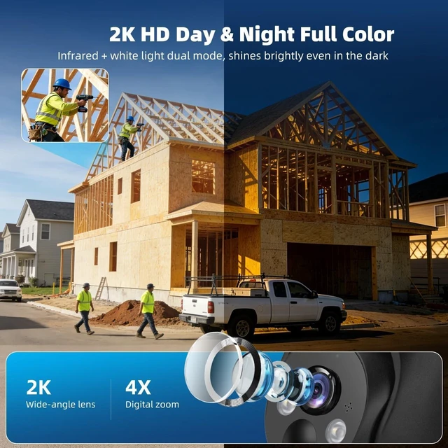 Alt view image 5 of 5 - 4G LTE Cellular Security Camera 2 Pack, Built-in SIM Card, Solar Powered