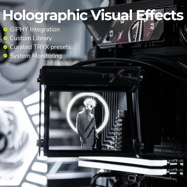 Alt view image 5 of 5 - TRYX Holo 360mm AIO Holographic Visual GIPHY Built-in Asetek 280w TDP